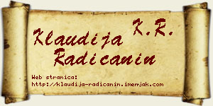 Klaudija Radičanin vizit kartica